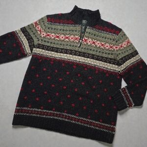 Lauren Ralph Lauren Wool Lambswool Blend 1/4 Zip Pullover Sweater Size Medium